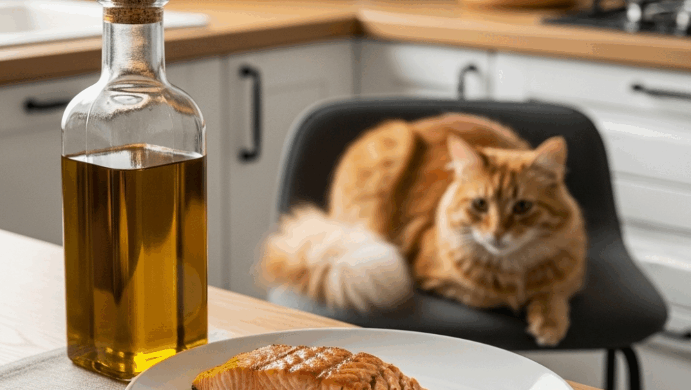 I benefici dell'olio di salmone per i gatti e per i cuccioli